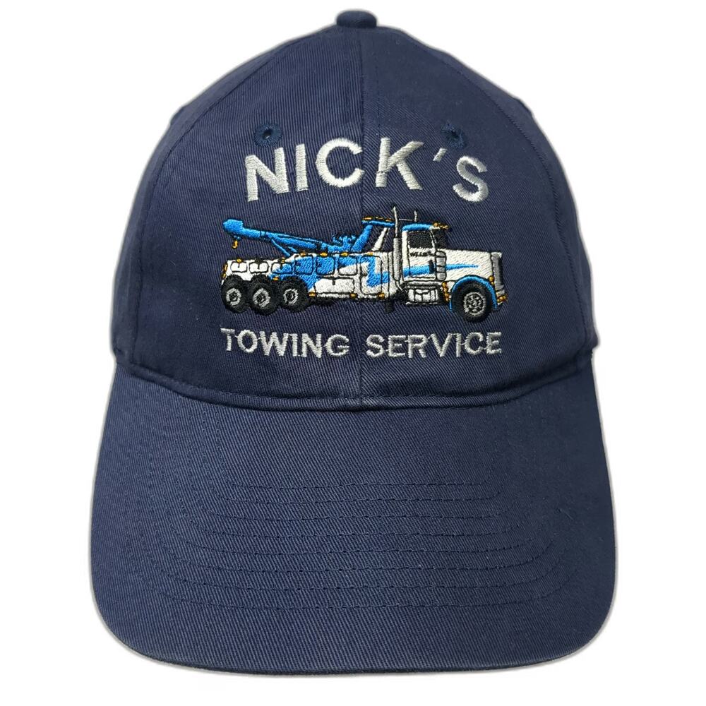 KC Caps Nick's Towing Service Truck Blue One Size Baseball Cap Hat Strapback